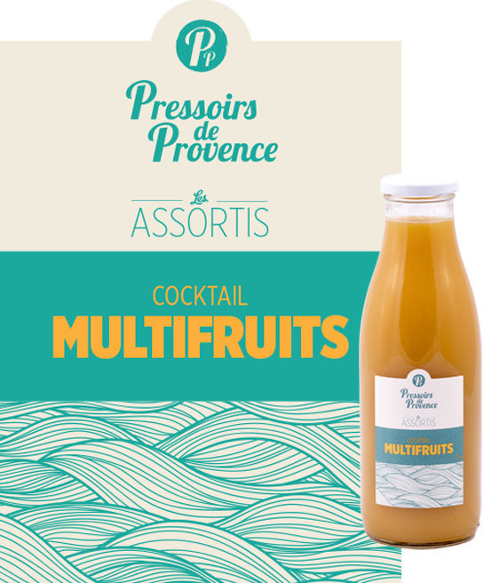assortis jus cocktail multifruits artisanal - pressoirs de provence