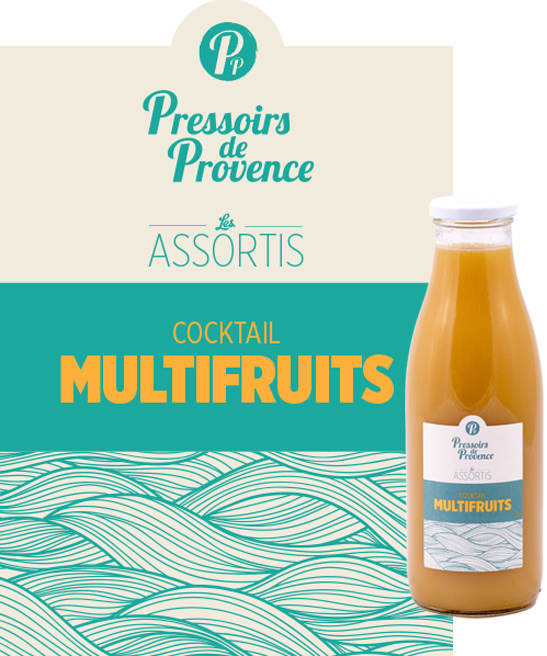 assortis jus cocktail multifruits artisanal - pressoirs de provence