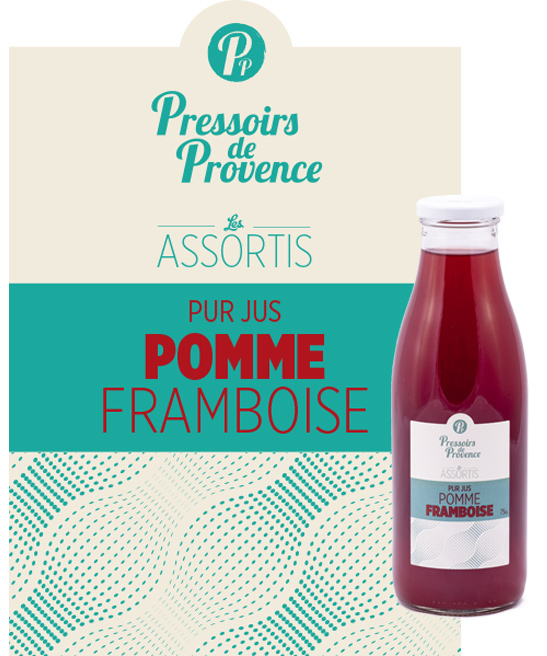 assortis pur jus cocktail pomme framboise artisanal - pressoirs de provence