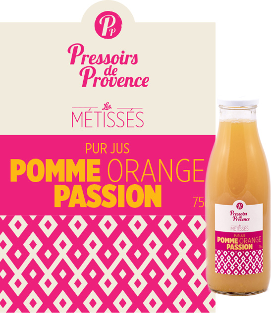 metisses pur jus pomme orange passion artisanal - pressoirs de provence