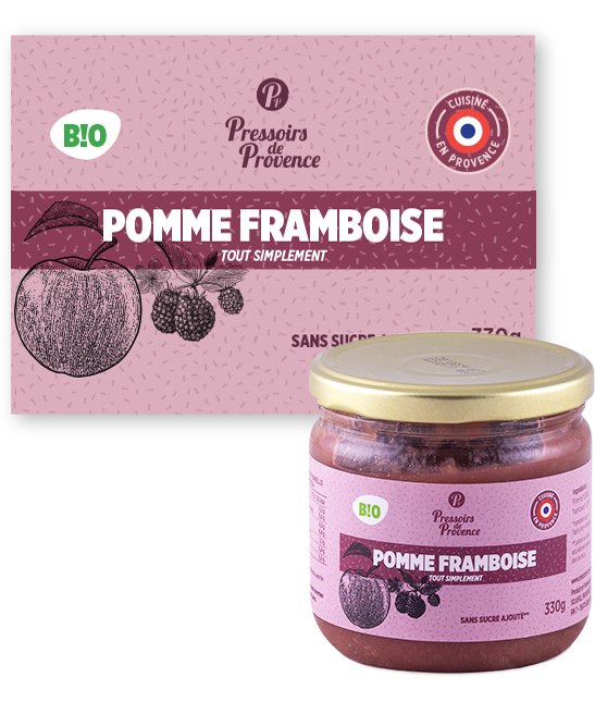 compote pomme-framboise bio artisanale - pressoirs de provence