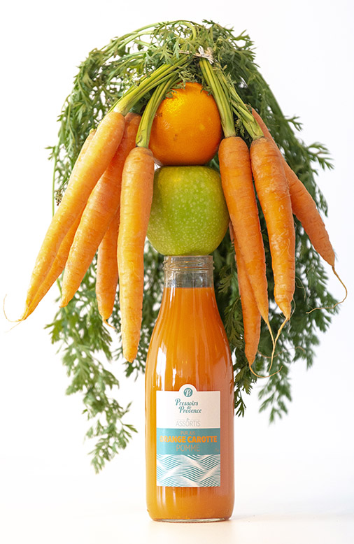 Jus pomme carottes artisanal Pressoirs de Provence