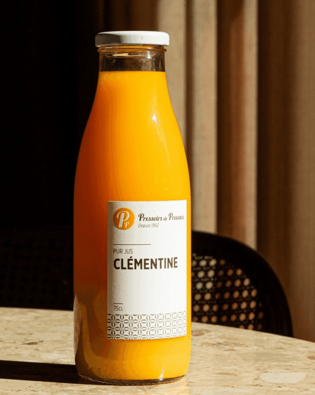 L’Or Liquide, notre Pur Jus de Clémentine pressoirs provence