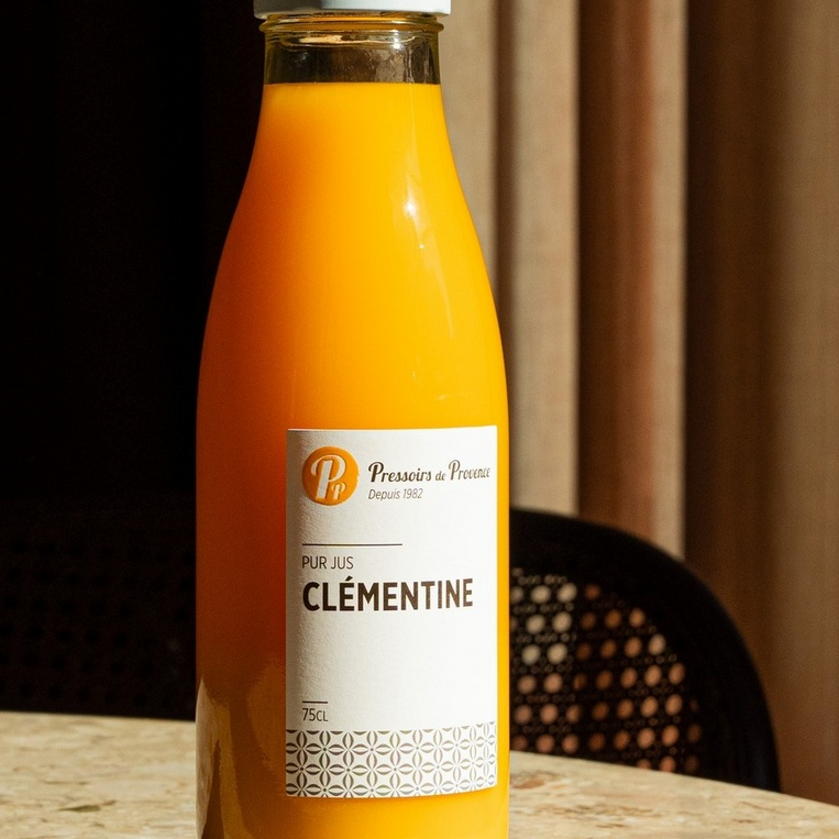 L’Or Liquide, notre Pur Jus de Clémentine pressoirs provence