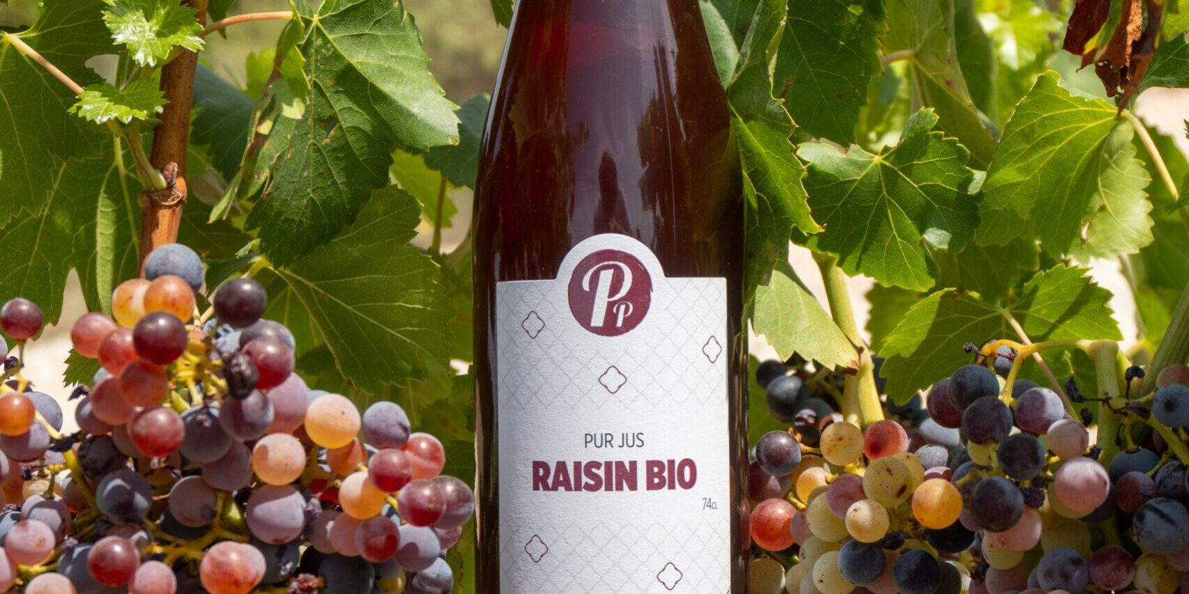bouteille d'un pur jus de raisin